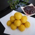 里芋とイカの煮物・黄色いお月見団子-スチコンレシピ